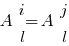 A matrix{2}{1}{i l} = A matrix{2}{1}{j l}